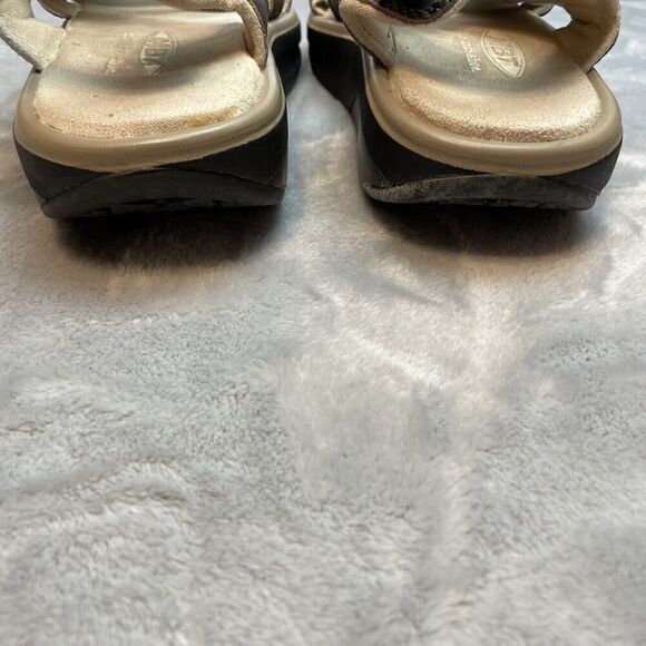 MBT Kisumu Sandals Mens 11 Brown Leather Rocker Sole Comfort Hook Loop Closures - Picture 4 of 10